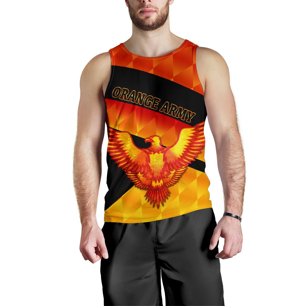 Sunrisers Hyderabad Orange Army Men's Tank Top Cricket Sporty Style - Vibe Hoodie Shop