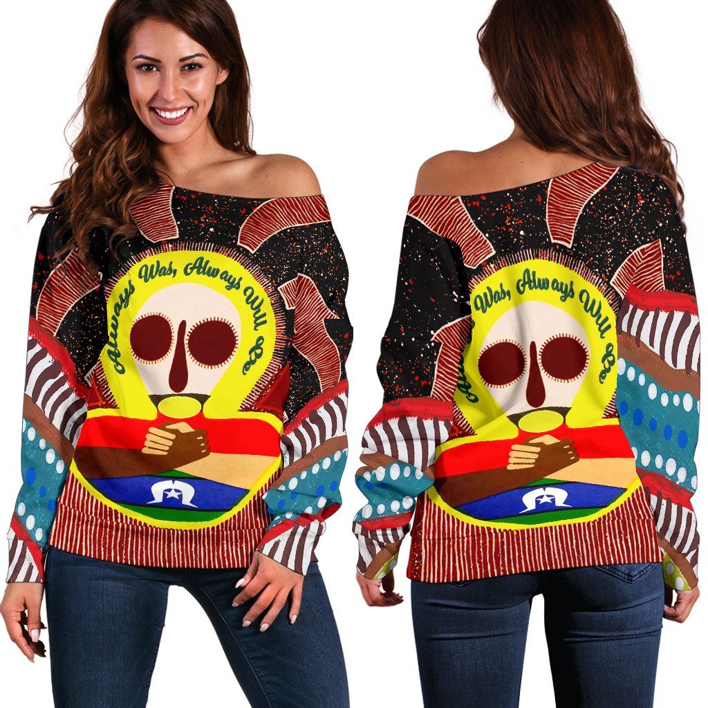 Aboriginal and Torres Strait Islanders Off Shoulder Sweater - NAIDOC Style - Vibe Hoodie Shop