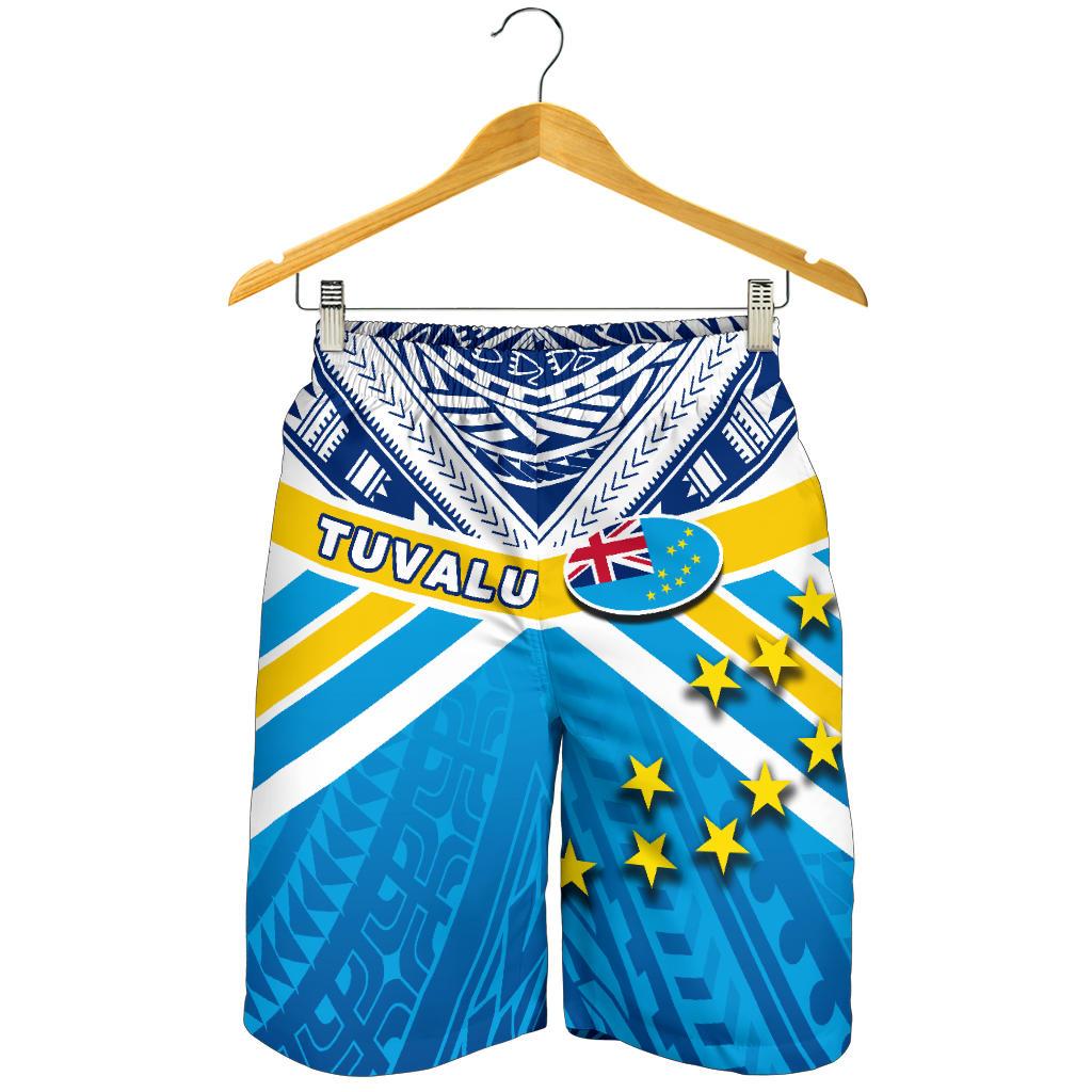 Tuvalu Rugby Men Shorts Polynesian Flag - Vibe Hoodie Shop