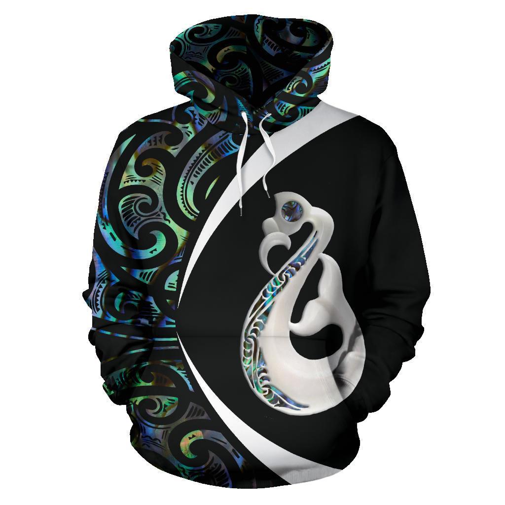 Maori Manaia Paua Shell Hoodie Circle Bennett - Vibe Hoodie Shop