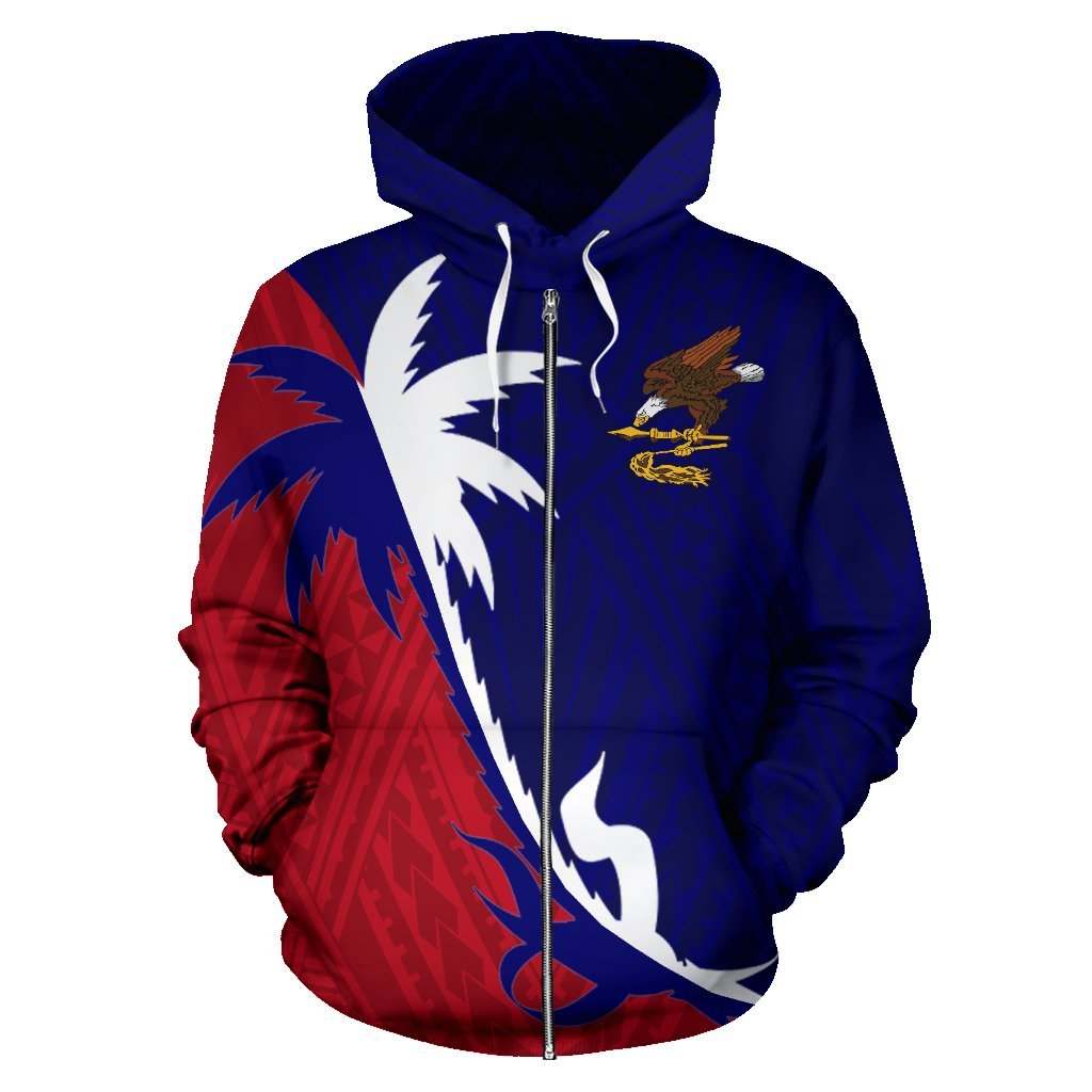 American Samoa Coconut Tree Zip Up Hoodie - Vibe Hoodie Shop