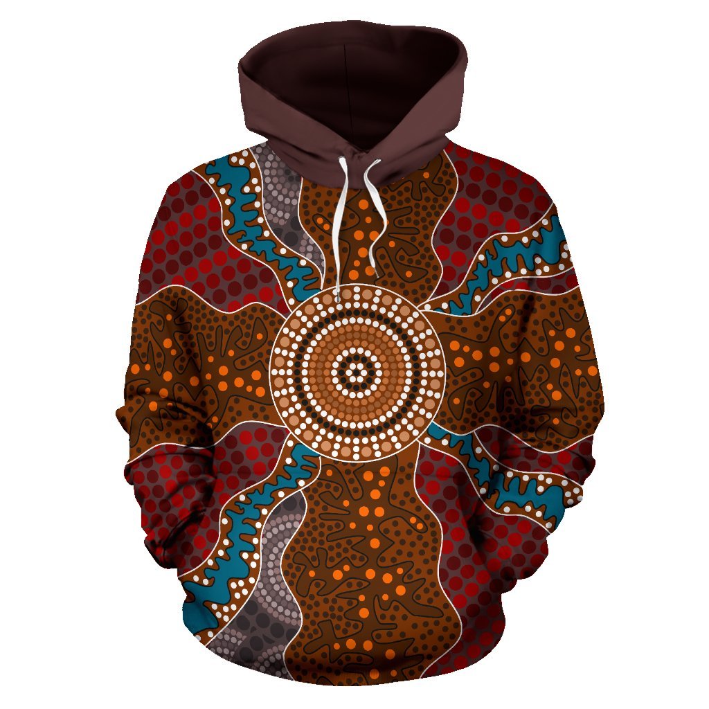 Hoodie - Aboriginal Dot Painting Hoodie Ver06 - Unisex - Vibe Hoodie Shop