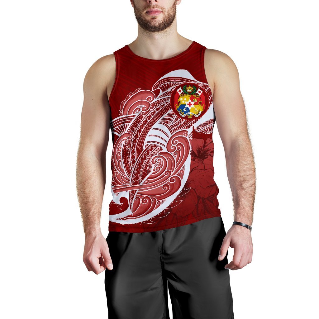 Tonga Men's Tank Top Shark Coat Of Arms - Vibe Hoodie Shop