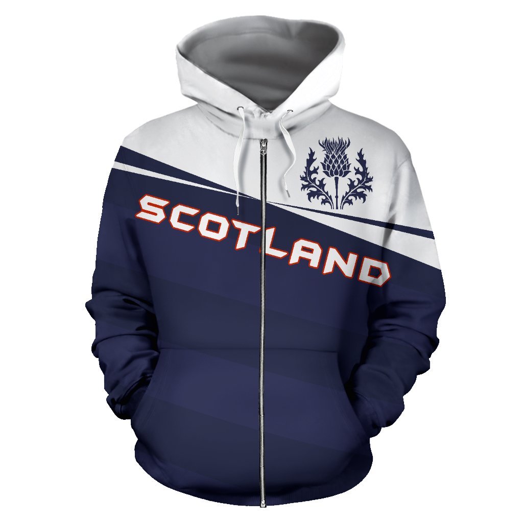 Scotland Coat Of Arms And Thistle Zip Up Hoodie - Vivian Style - Vibe Hoodie Shop