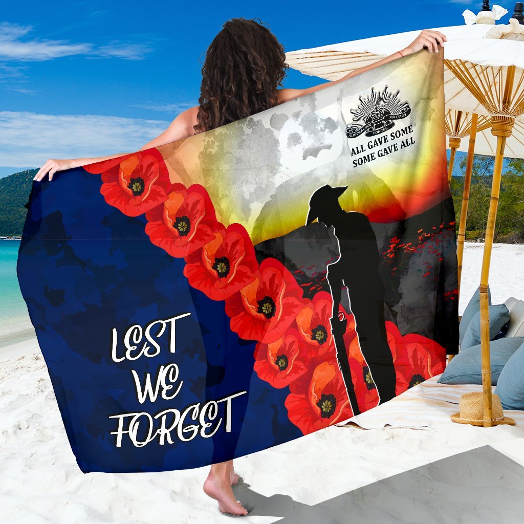 ANZAC Lest We Forget Sarong - All Gave Some, Some Gave All - - Vibe Hoodie Shop