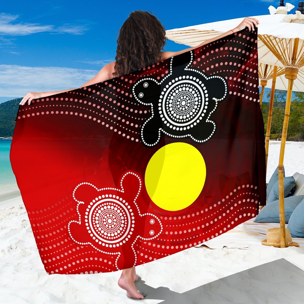 Aboriginal Sarong - Indigenous Circle Dot Painting Style - - Vibe Hoodie Shop