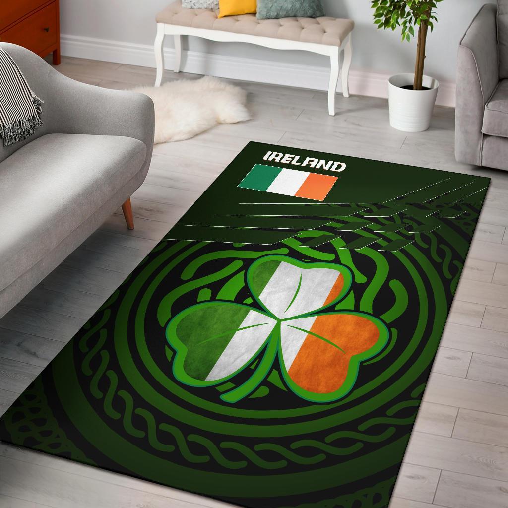 Ireland Area Rug - Ireland Symbol With Celtic Patterns - Vibe Hoodie Shop