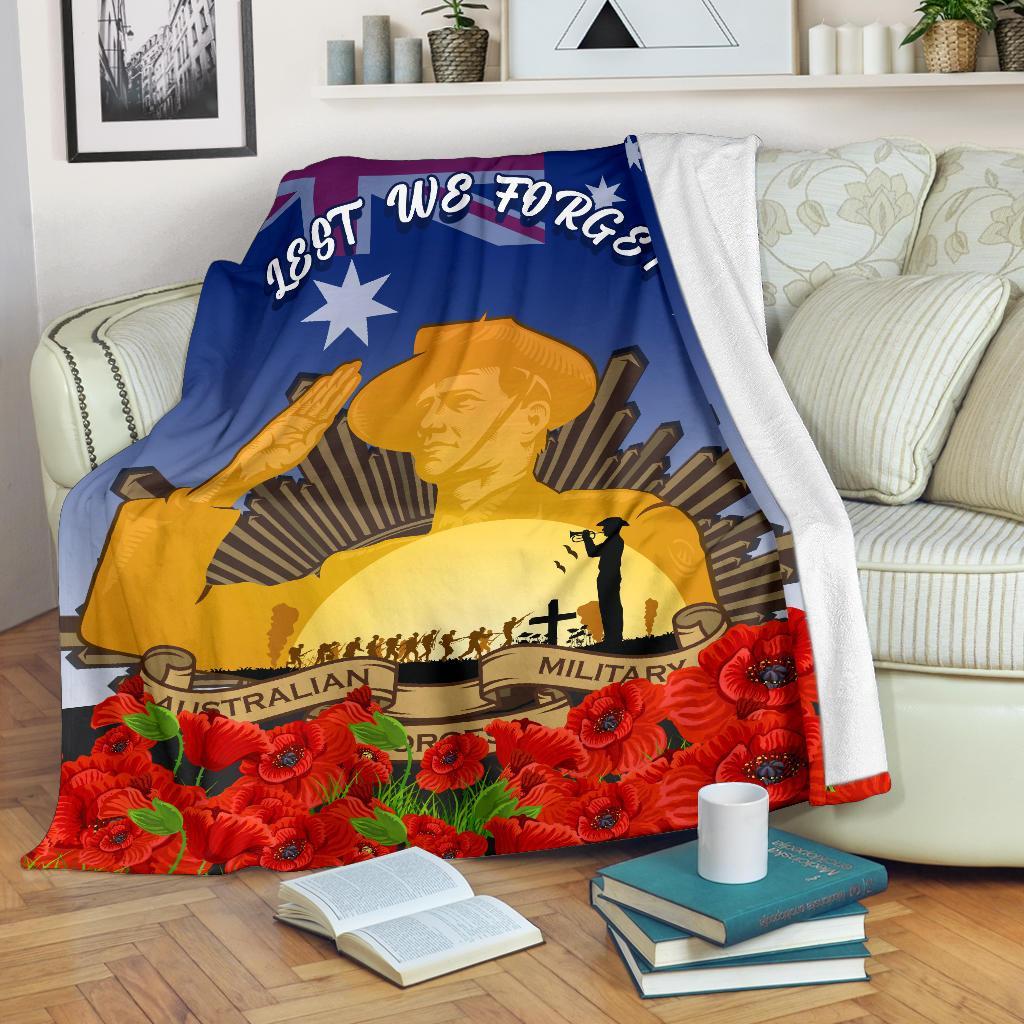 Premium Blanket - Australia ANZAC Day 2020 And Soldiers - Vibe Hoodie Shop