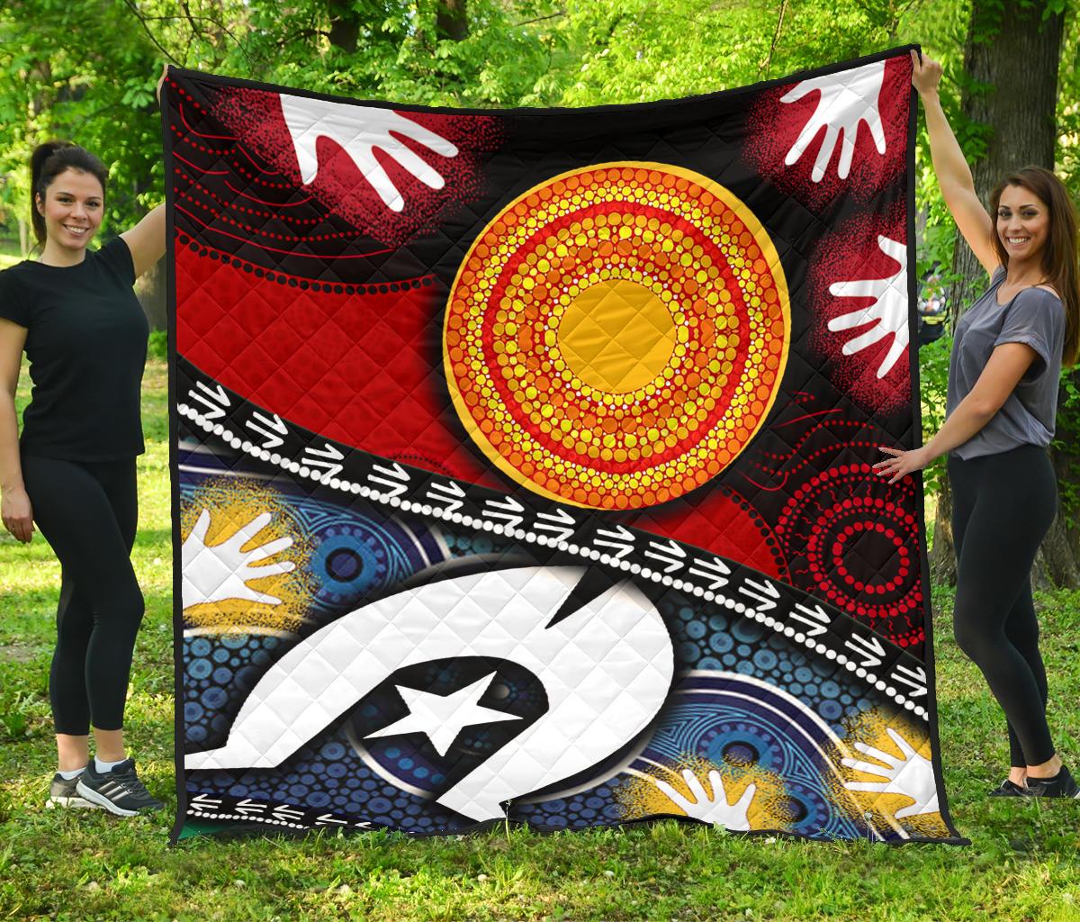 Premium Quilt - Australian NAIDOC Aboriginal and Torres Strait Islands Flags - Vibe Hoodie Shop