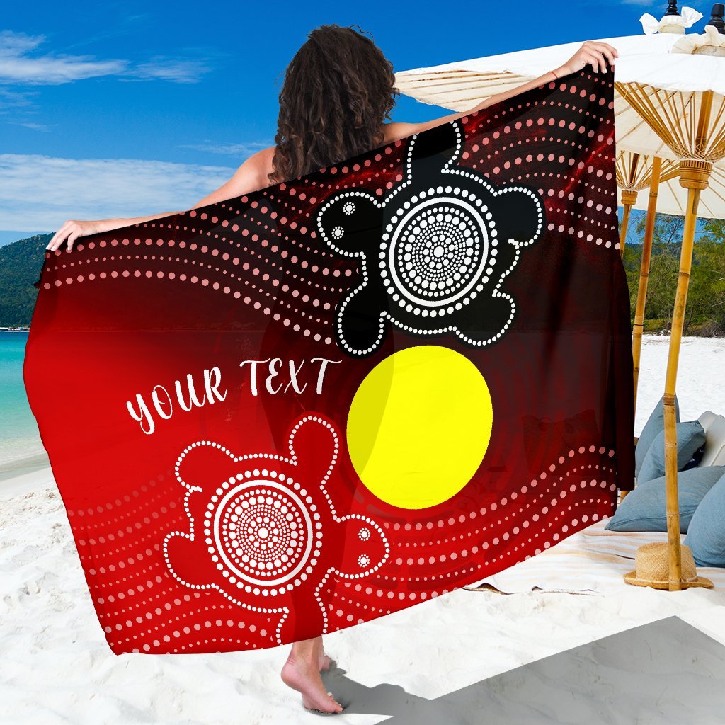 Custom Aboriginal Sarong - Indigenous Circle Dot Painting Style - - Vibe Hoodie Shop