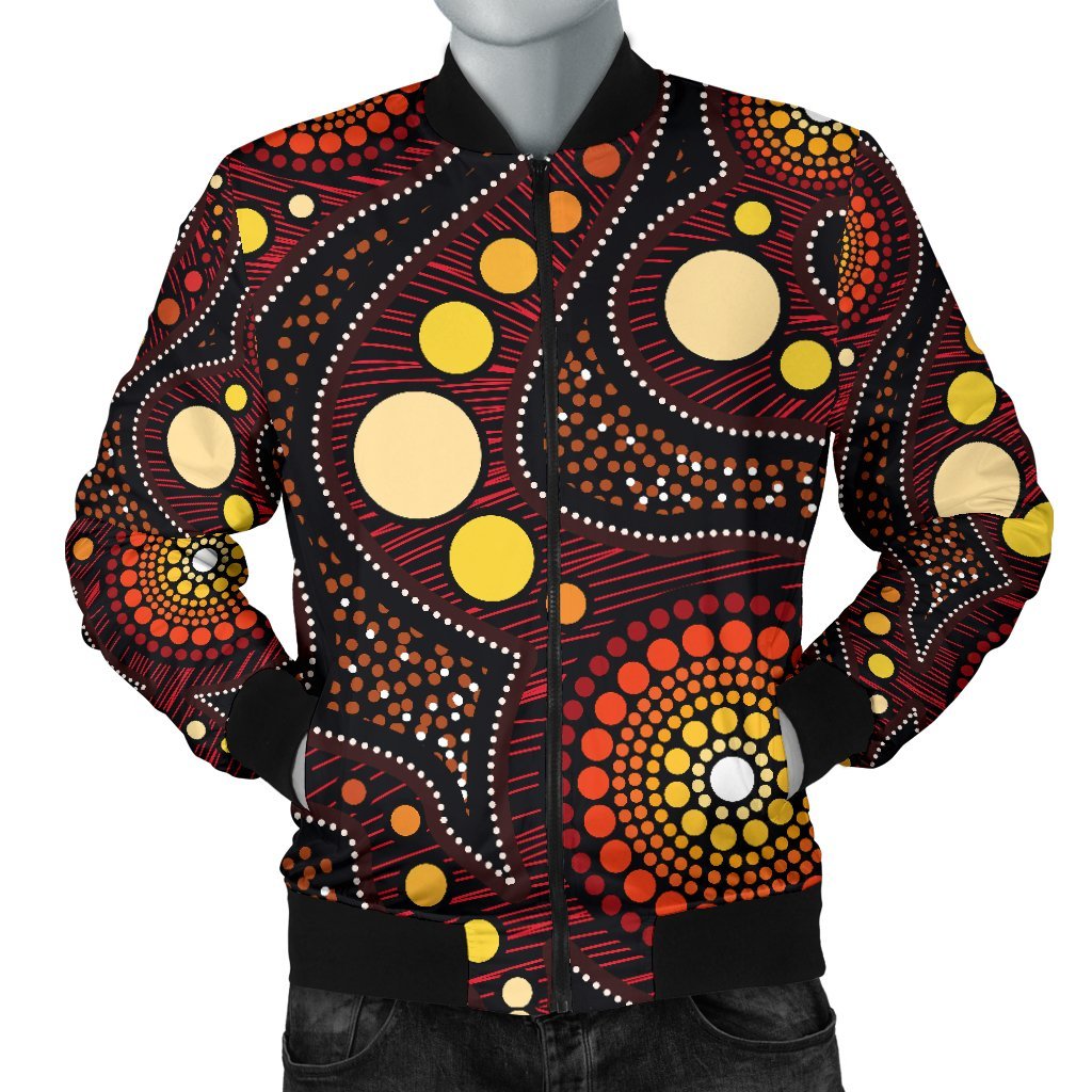 Aboriginal Men's Bomber Jacket - Aboriginal Art Ver01 - Vibe Hoodie Shop