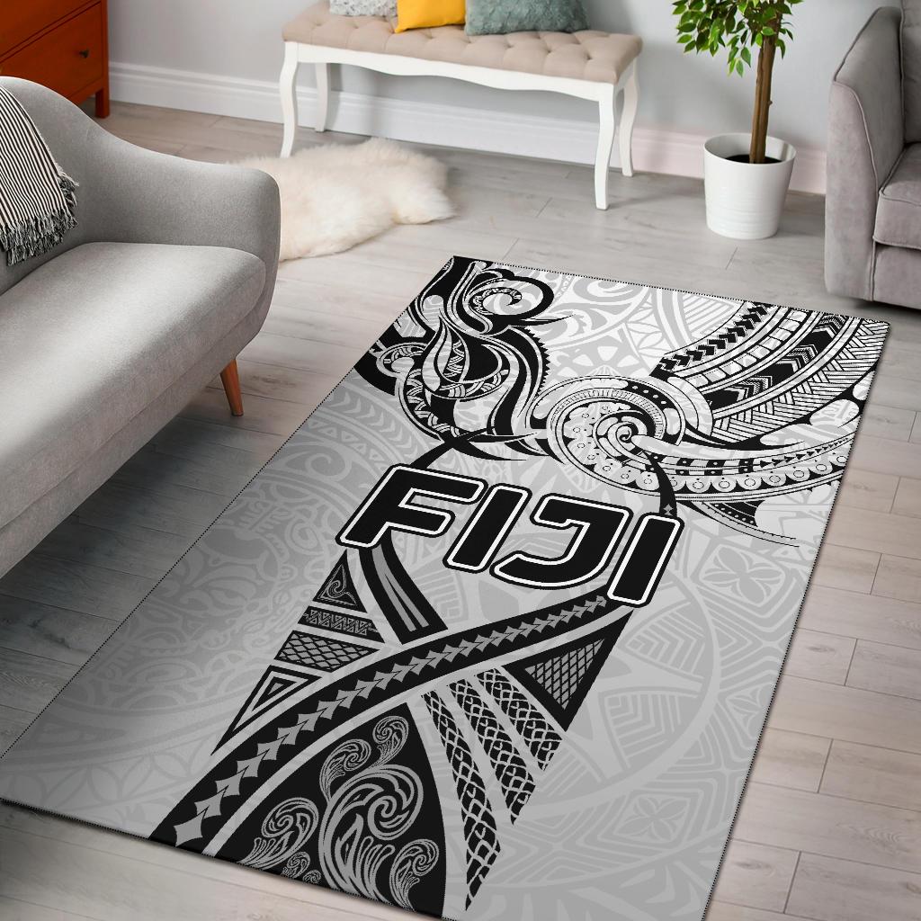 Fiji Rugby Area Rug Polynesian Waves Style - Vibe Hoodie Shop