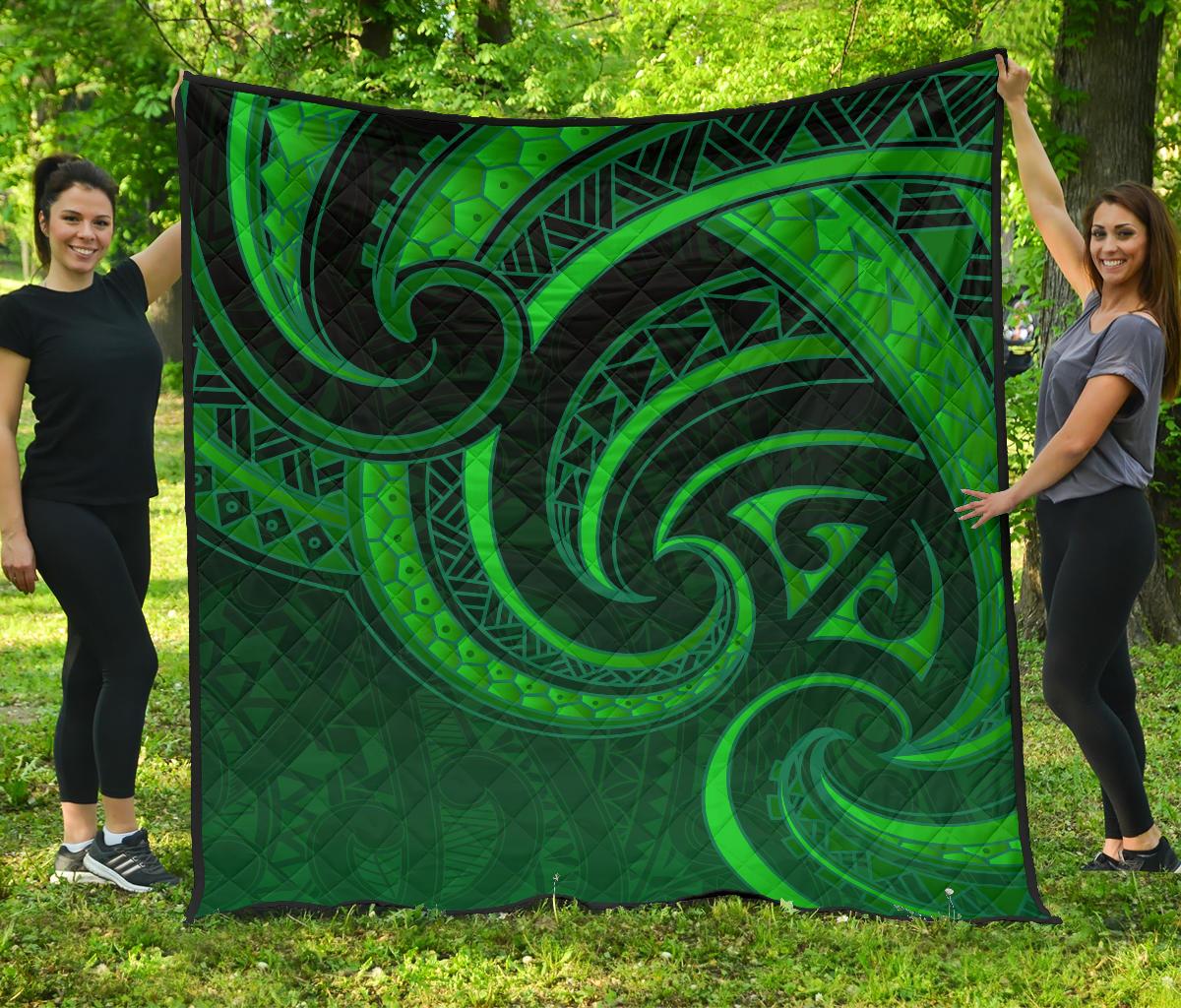 New Zealand Maori Mangopare Premium Quilt Polynesian - Green - Vibe Hoodie Shop