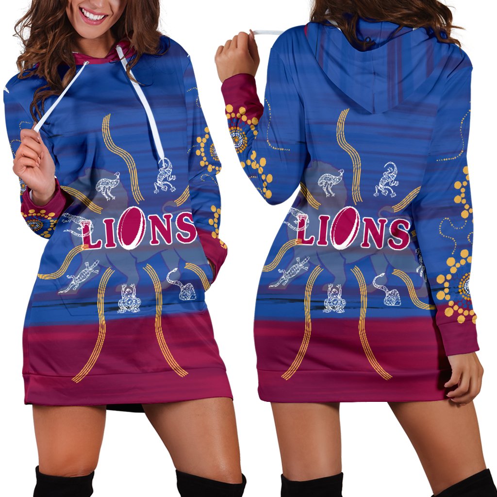 Brisbane Women's Hoodie Dress Proud Lions Simple - Vibe Hoodie Shop