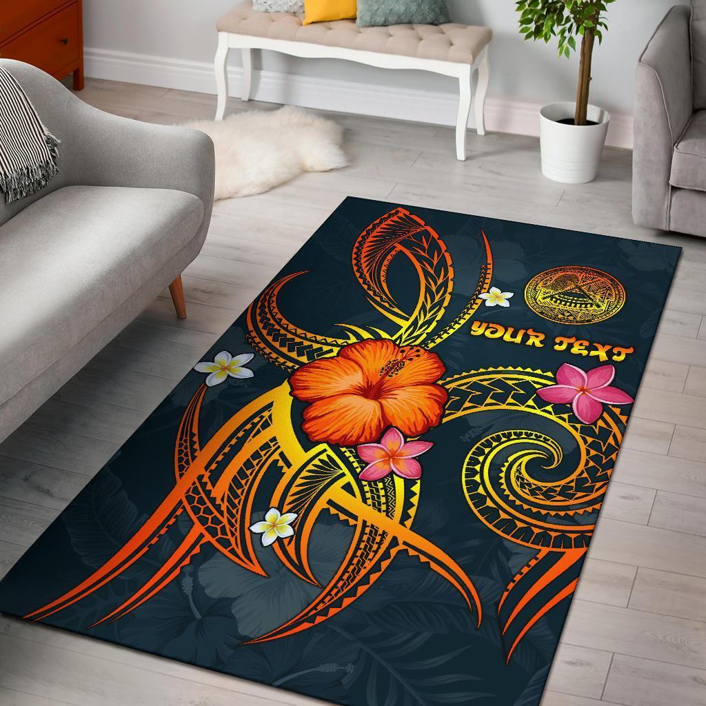 American Samoa Polynesian Personalised Area Rug - Legend of American Samoa (Blue) - Vibe Hoodie Shop