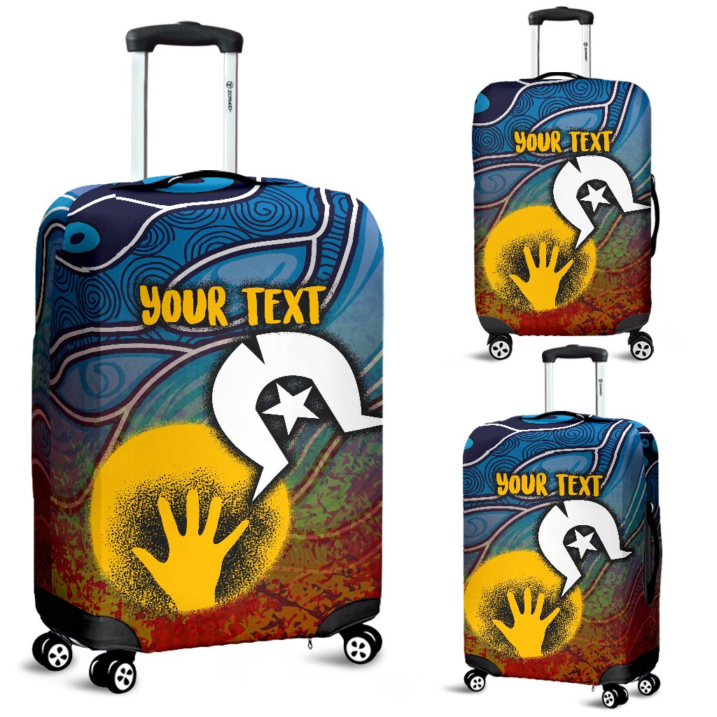 Custom Aboriginal Luggage Covers - Aboriginal and Torres Strait Islanders Flag - Vibe Hoodie Shop