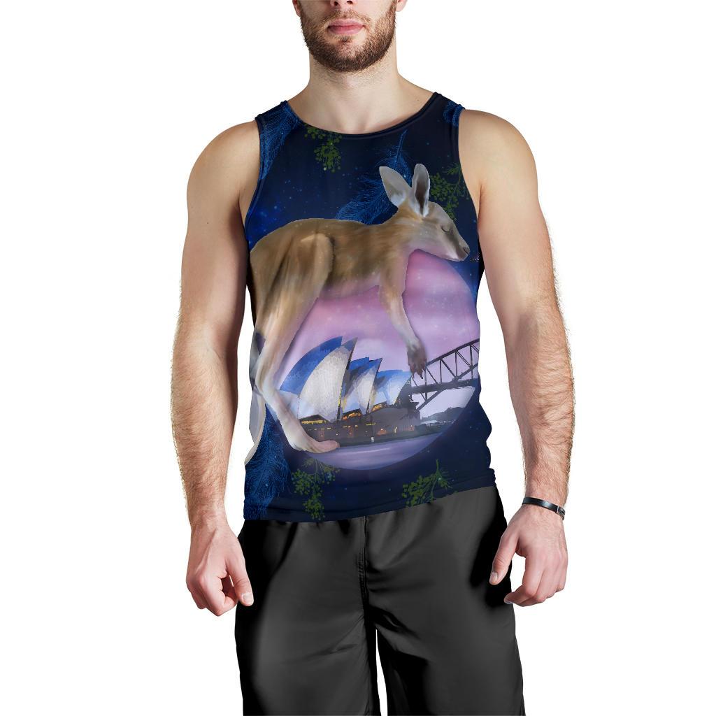 Men Tank Top - Kangaroo Mens Tank Dream Sydney Opera - Vibe Hoodie Shop