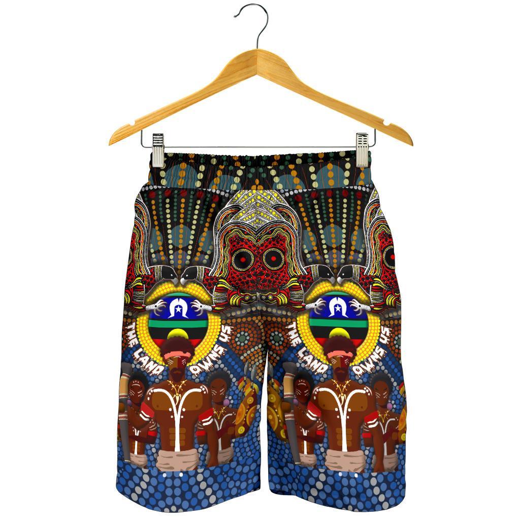 The Land Owns Us Aboriginal All Over Print Men's Shorts - Vibe Hoodie Shop