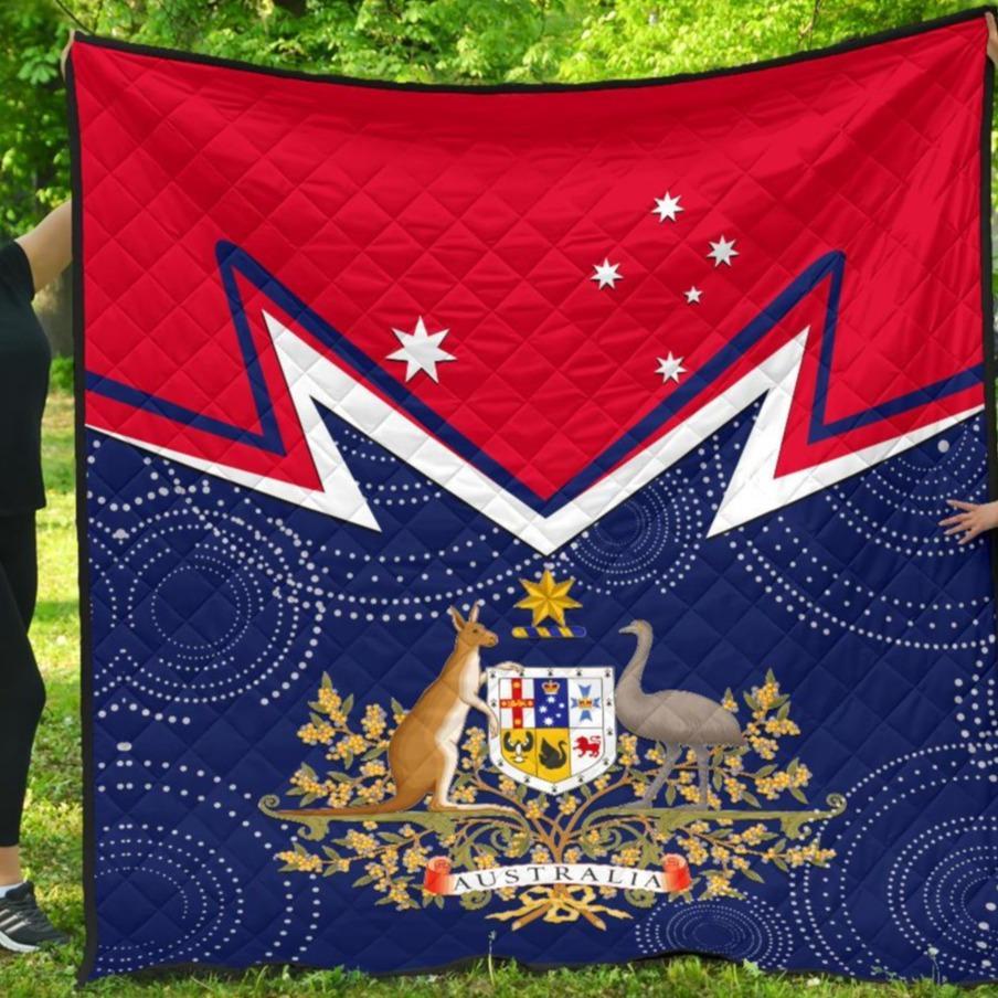 Premium Quilt - Australian Coat Of Arms Flag Color - Vibe Hoodie Shop