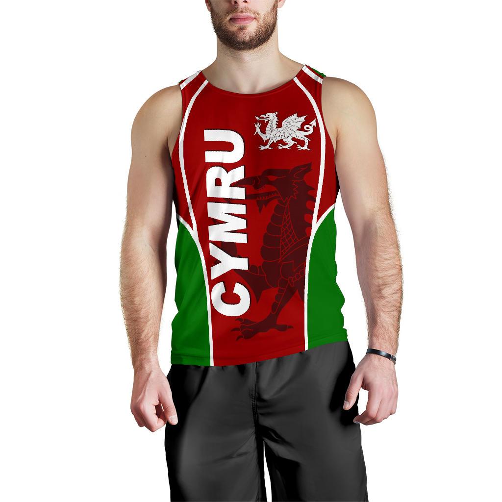Wales Men's Tank Top - Cymru Red Dragon - Vibe Hoodie Shop
