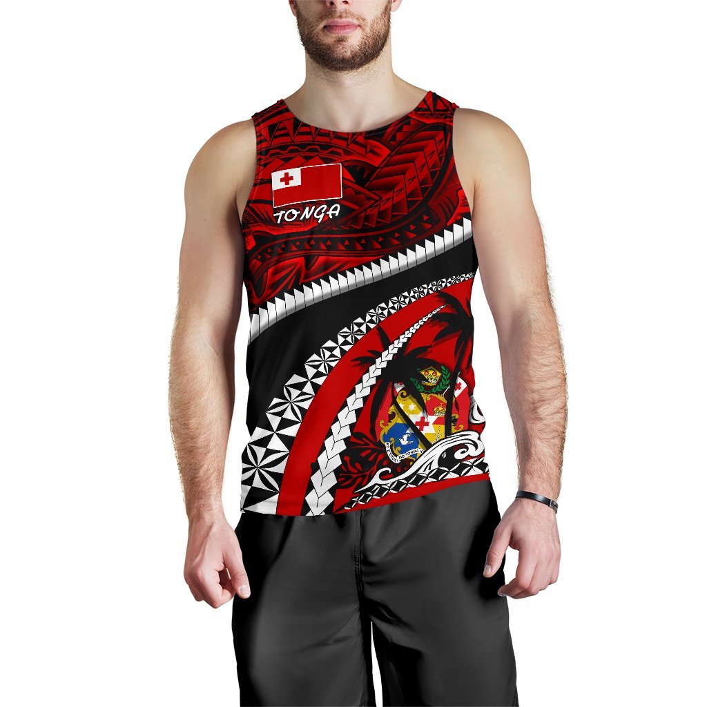 Tonga Polynesian Shark Tattoo Men's Tank Top - Vibe Hoodie Shop