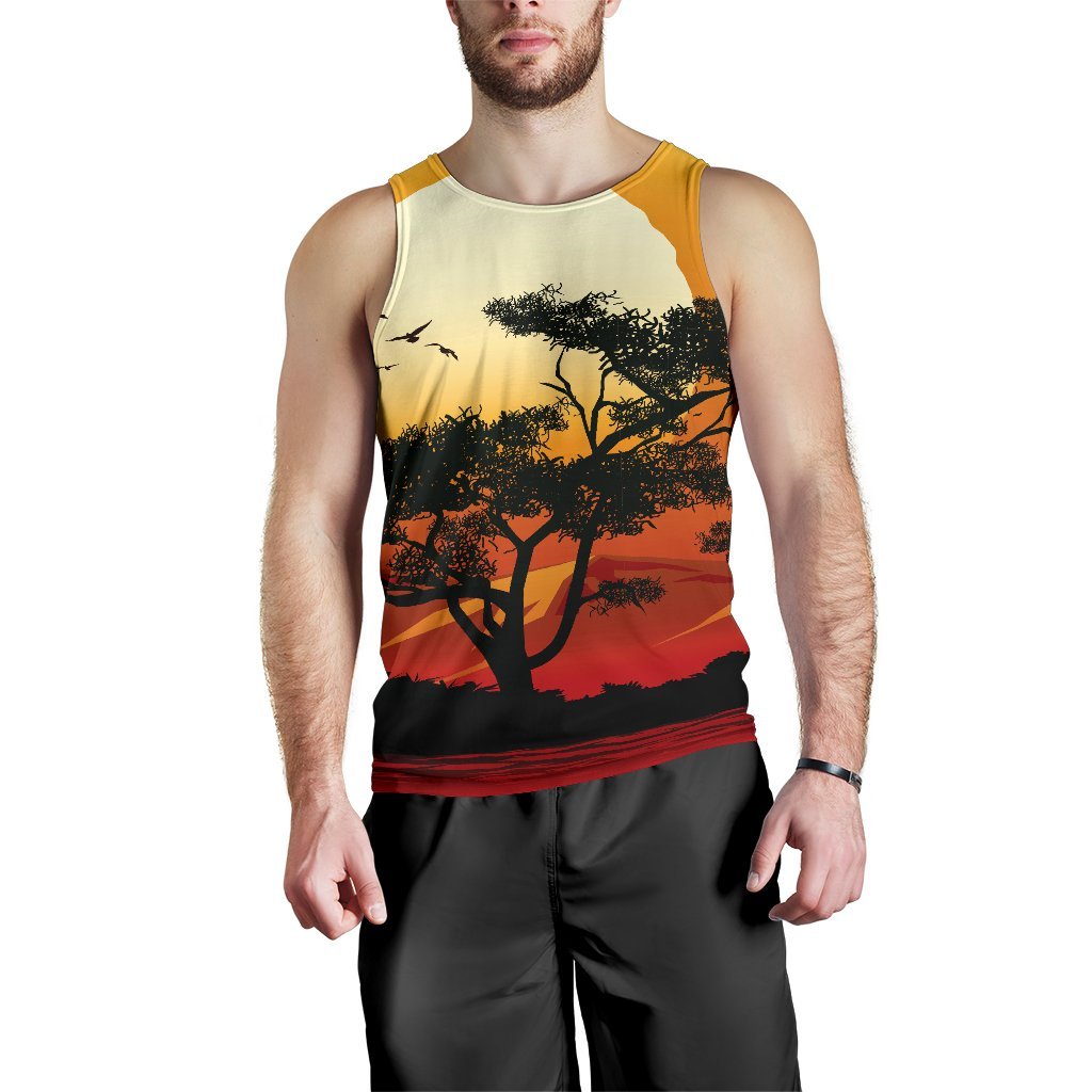 Men's Tank Top - Sunset And Tree In Australia - Vibe Hoodie Shop