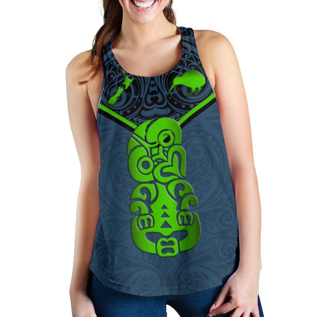 New Zealand Maori Rugby Women Racerback Tank Pride Version - Navy - Vibe Hoodie Shop