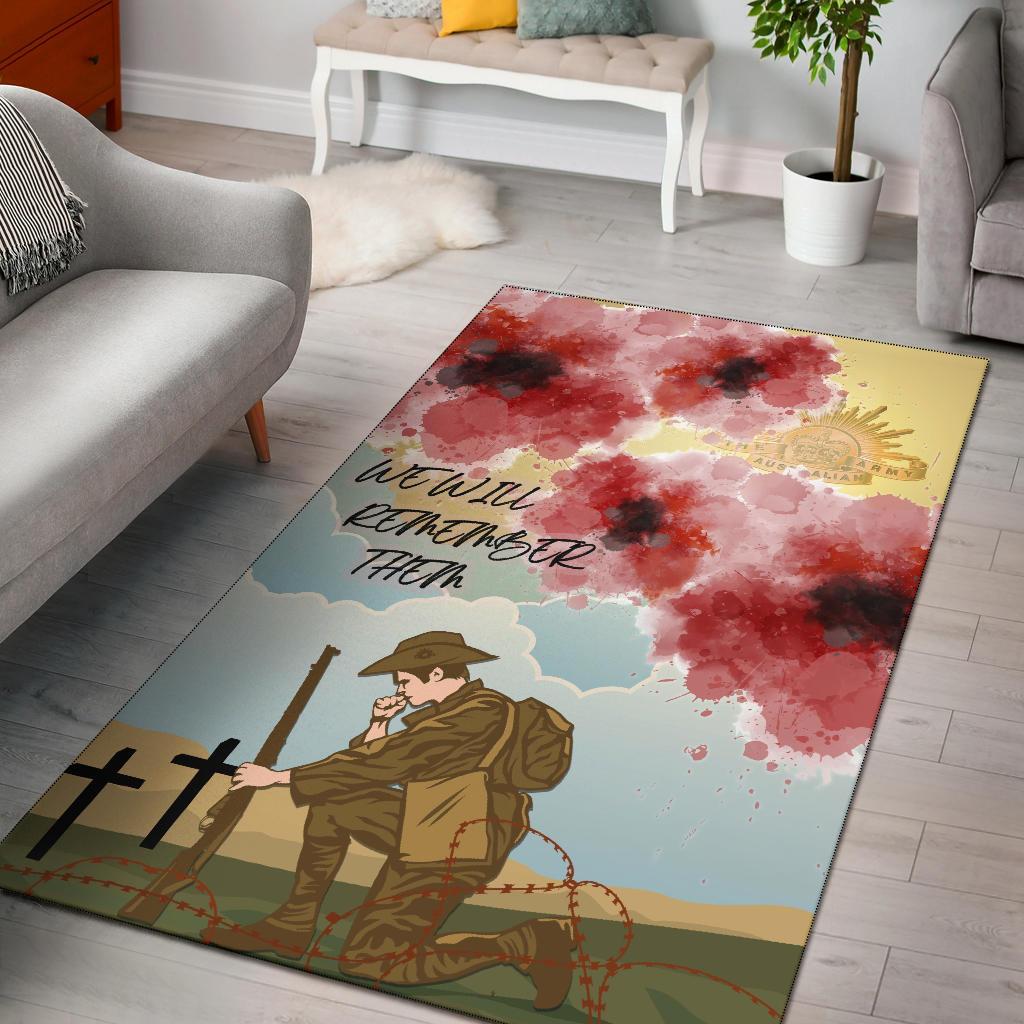 ANZAC Day Area Rug - We Will Remember Them - Vibe Hoodie Shop