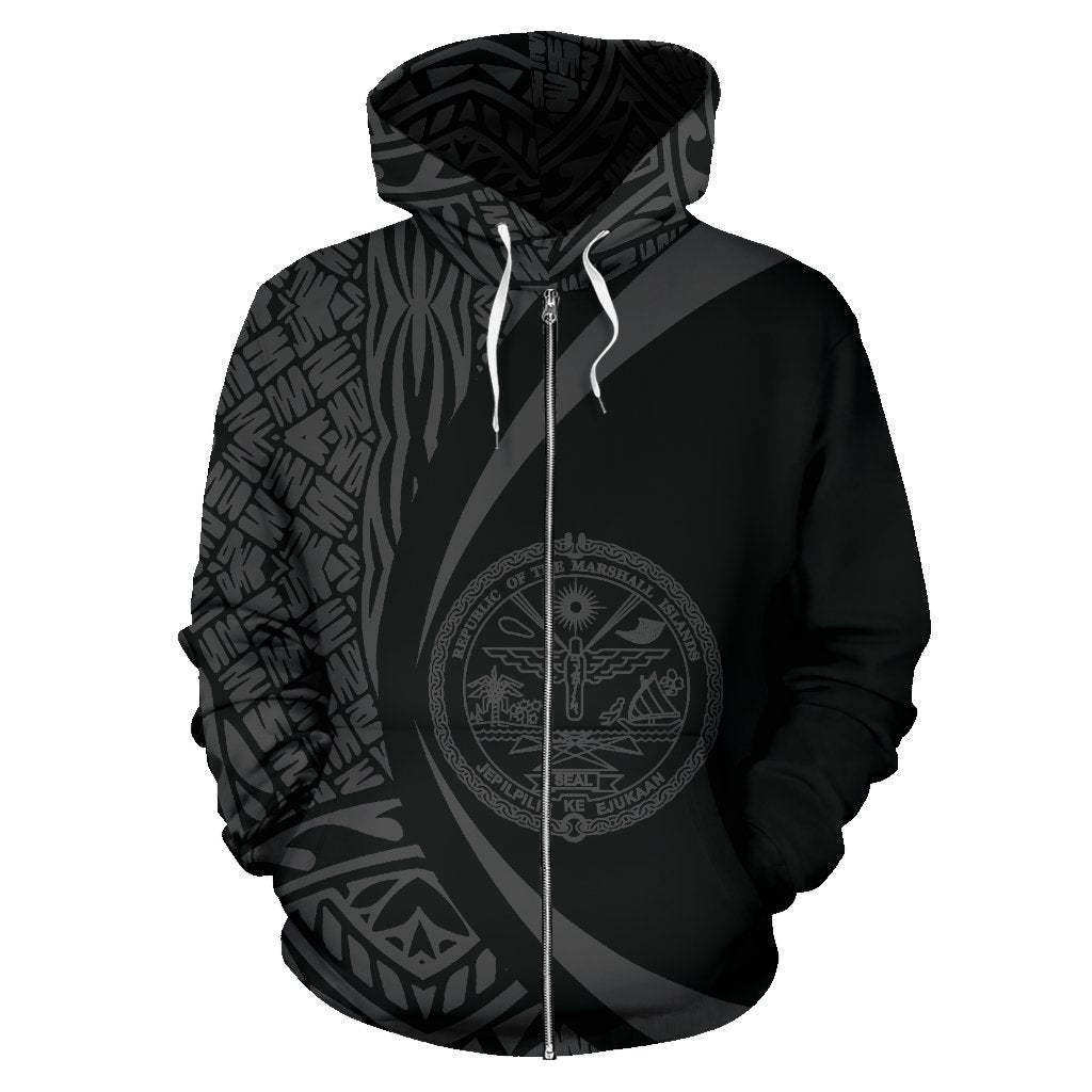 Marshall Islands Polynesian Zip - Up Hoodie - Circle Style 02 - Vibe Hoodie Shop