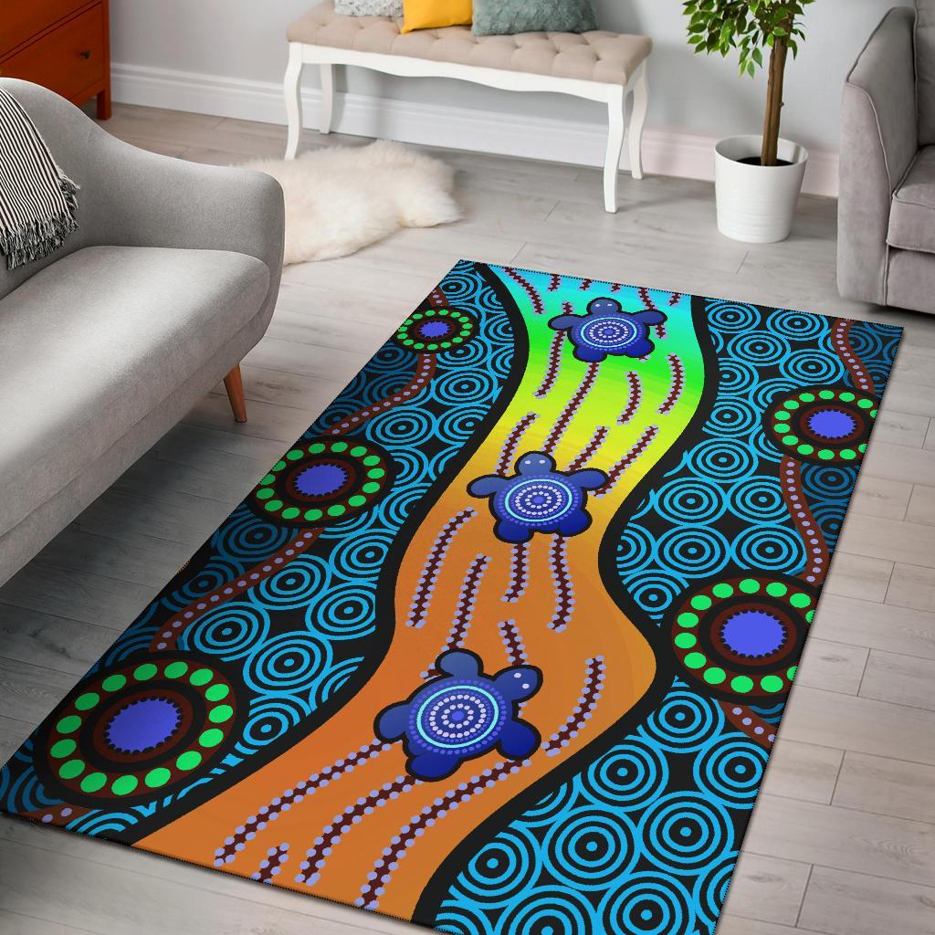 Area Rug - Aboriginal Turtle - Vibe Hoodie Shop