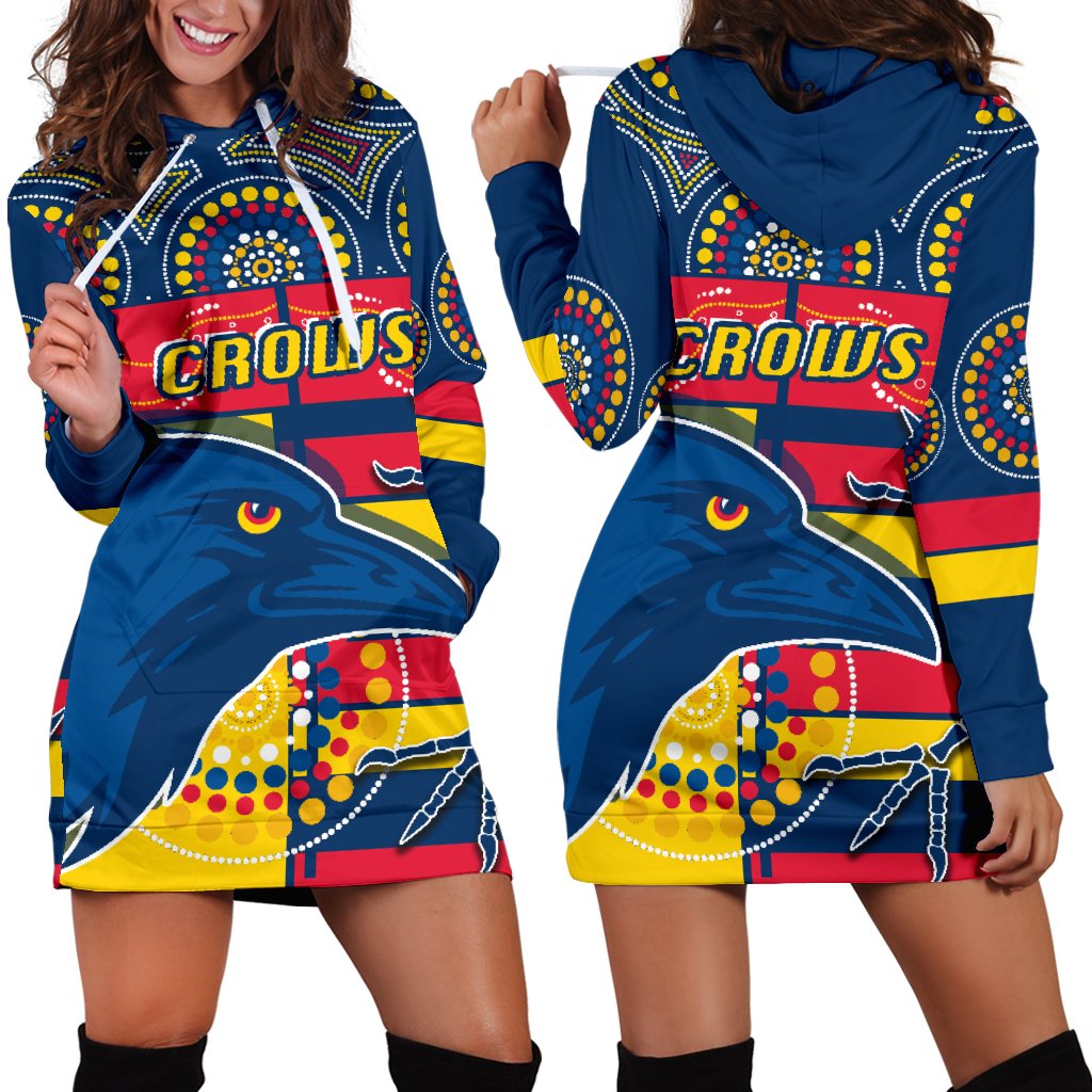 Adelaide Women Hoodie Dress Indigenous Crows - Vibe Hoodie Shop