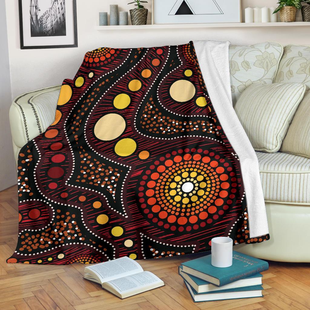 Aboriginal Premium Blanket - Aboriginal Art Ver01 - Vibe Hoodie Shop