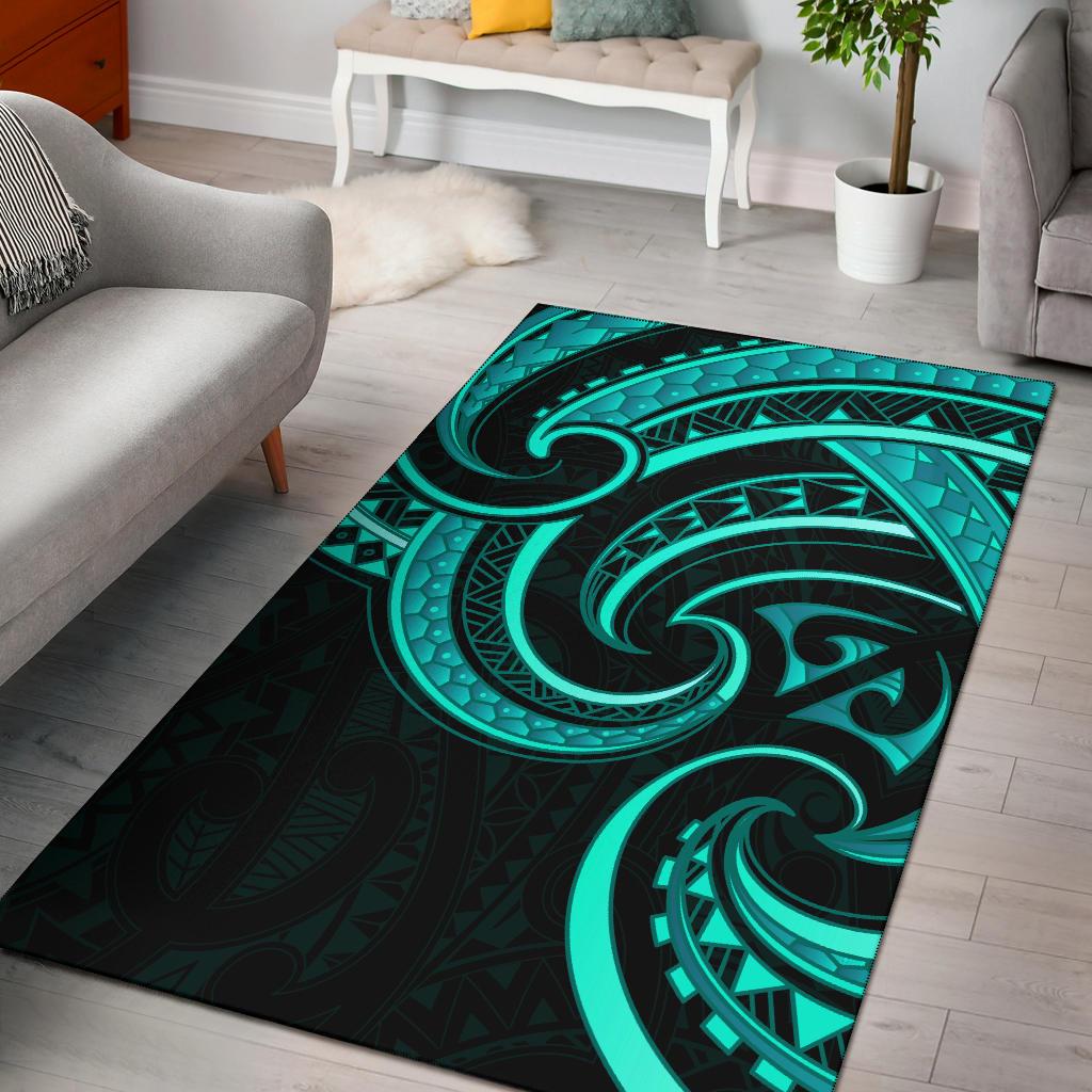 New Zealand Maori Mangopare Area Rug Polynesian - Turquoise - Vibe Hoodie Shop