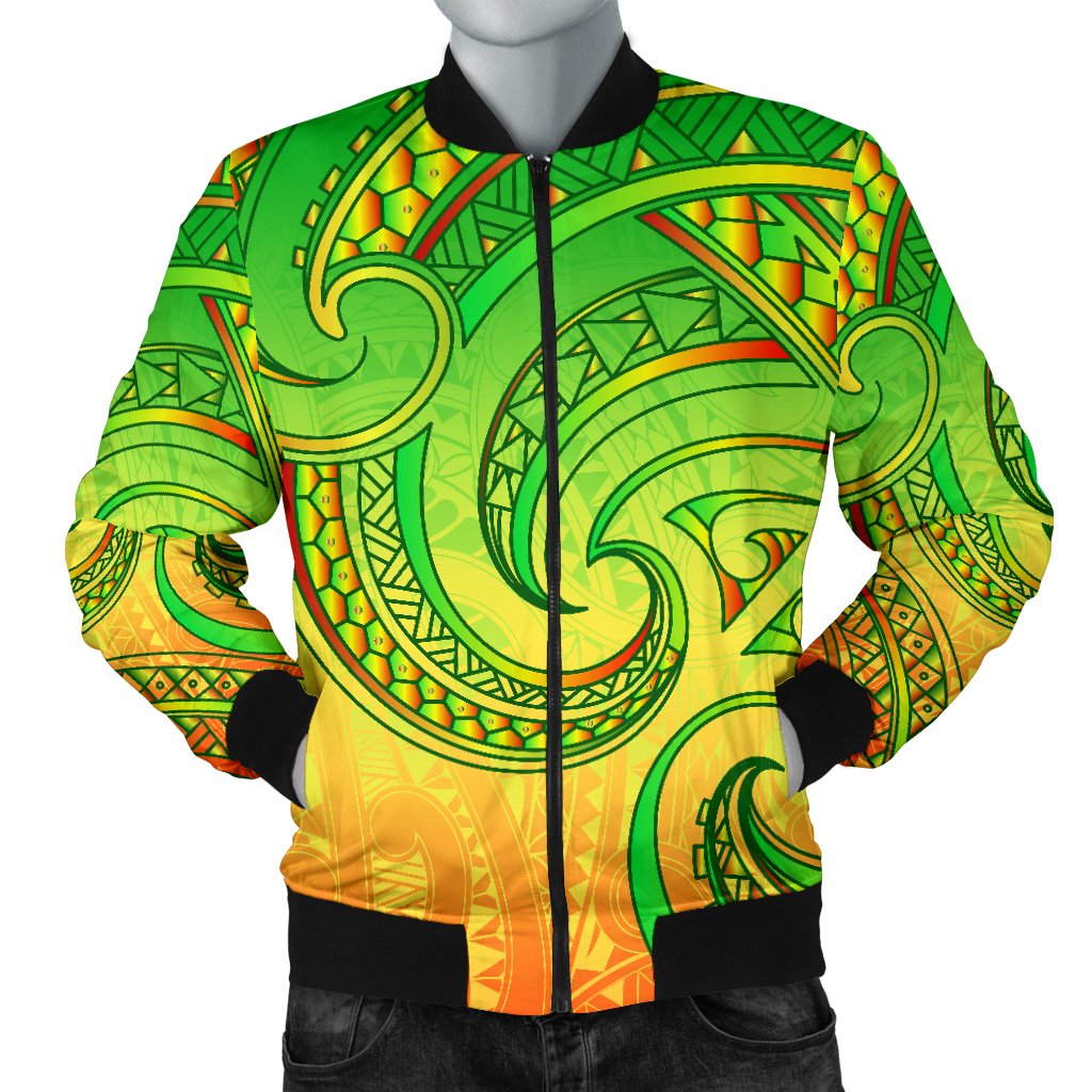 New Zealand Maori Mangopare Men Bomber Jacket Polynesian - Rasta - Vibe Hoodie Shop