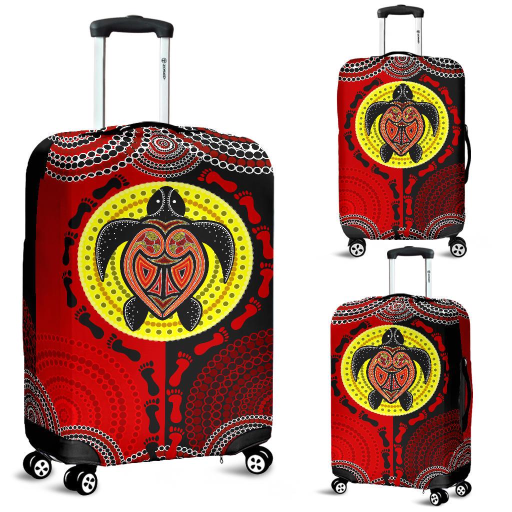 Luggage Covers - Aboriginal Dot Painting Luggage Covers Turtle - Vibe Hoodie Shop