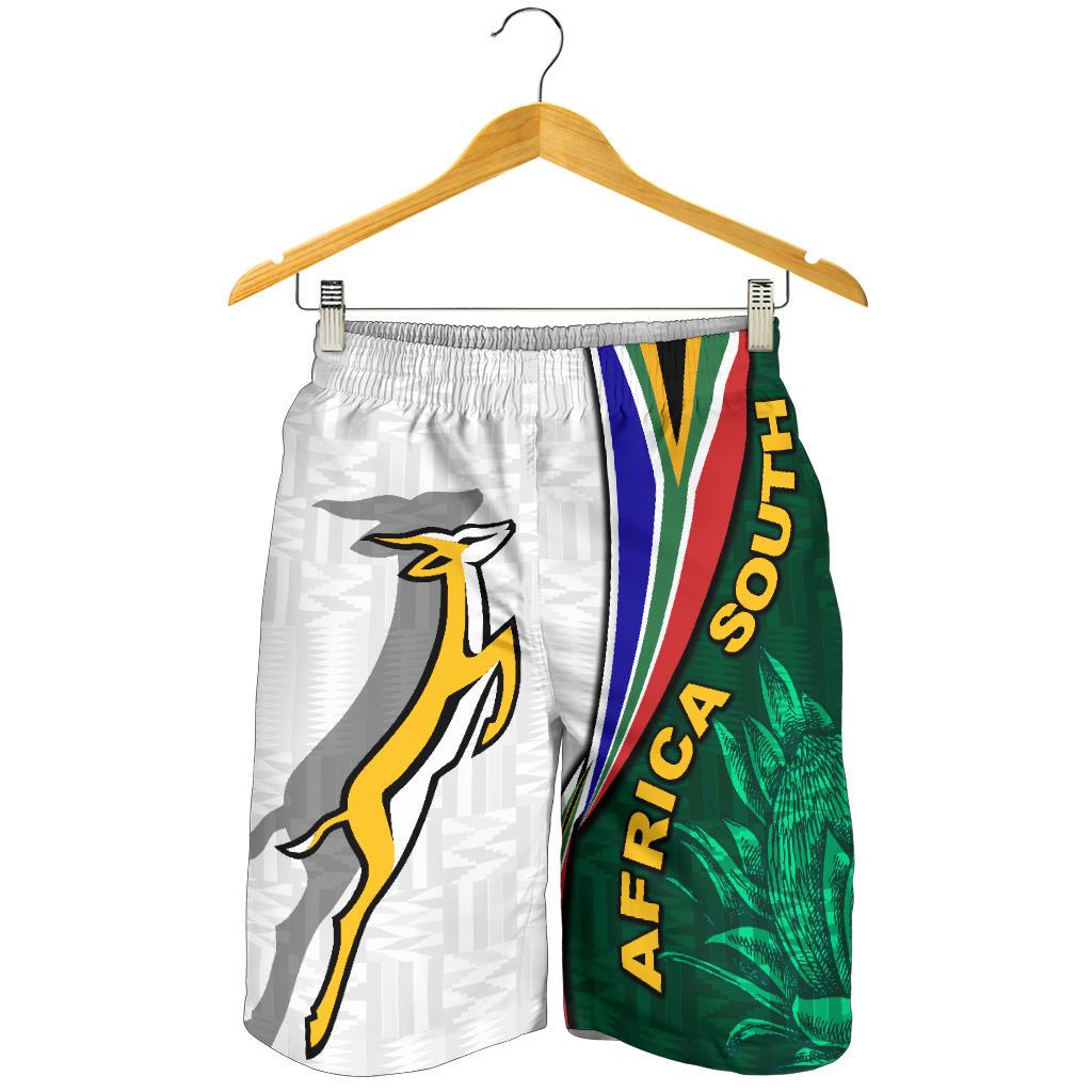 South Africa Men Shorts Springboks Rugby Be Unique - White - Vibe Hoodie Shop