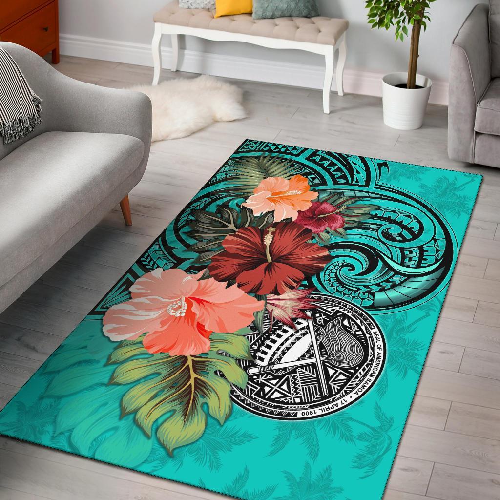 American Samoa Area Rug Hibiscus Polynesian - Vibe Hoodie Shop