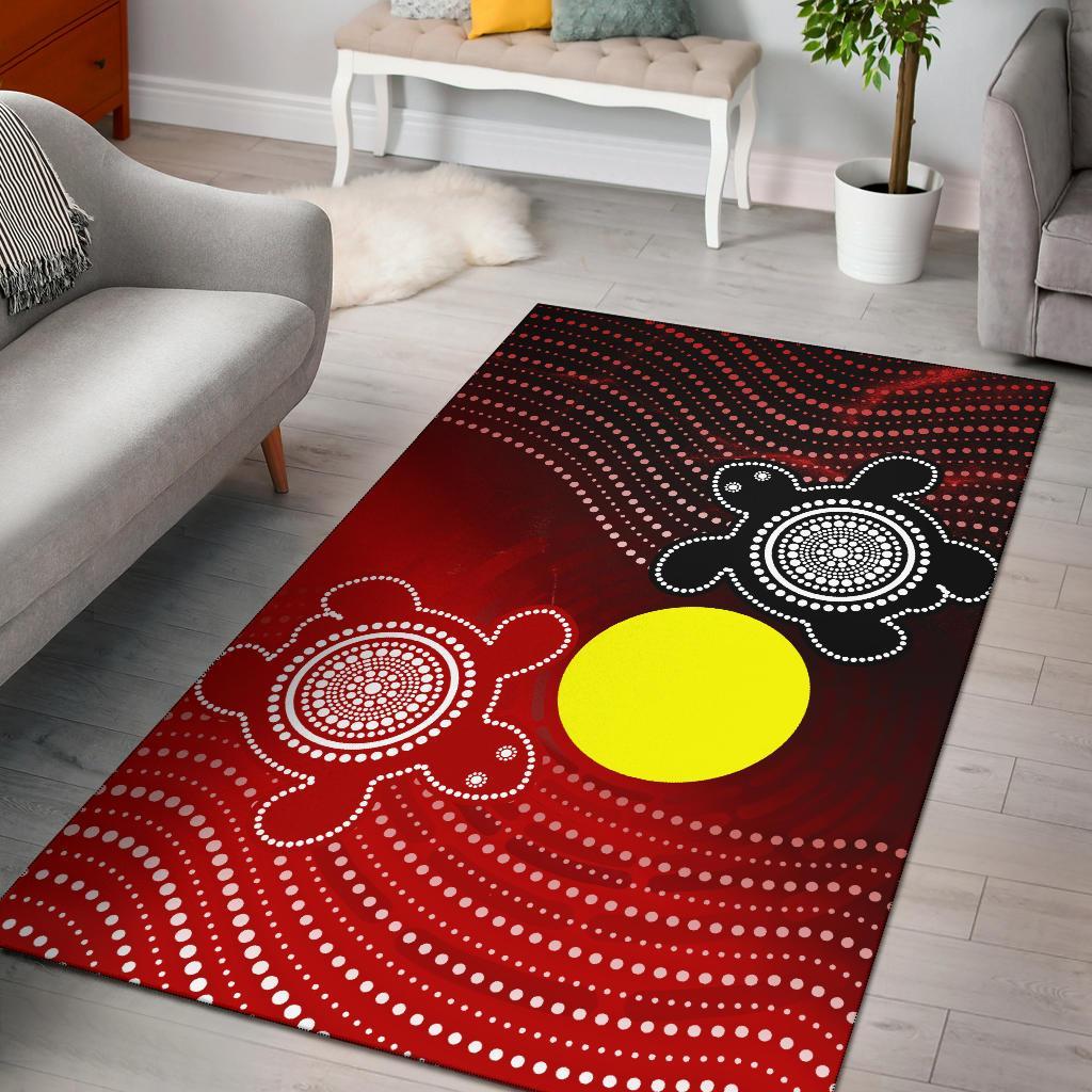 Aboriginal Area Rug - Indigenous Circle Dot Painting Style - - Vibe Hoodie Shop