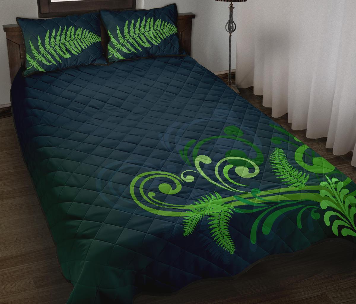 Quilt Bed Set New Zealand Silver Fern Green - Vibe Hoodie Shop