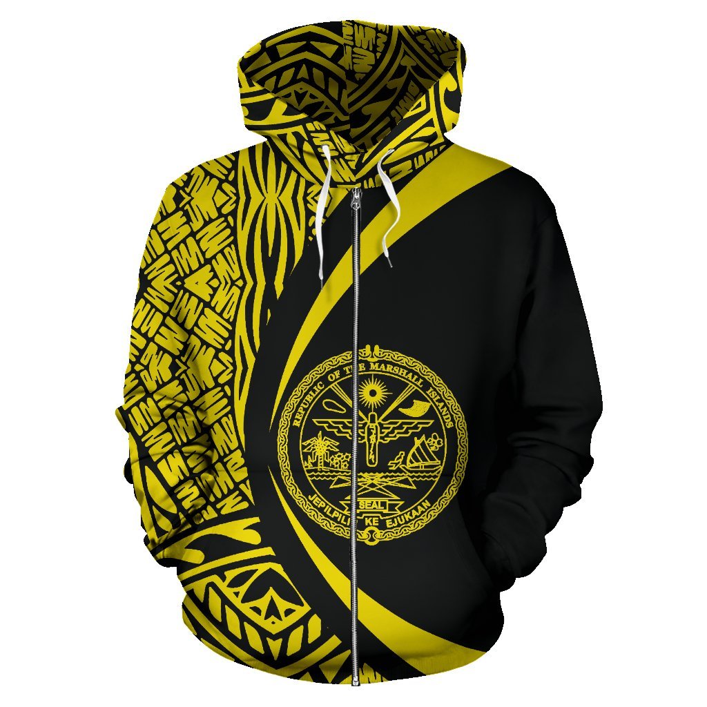 Marshall Islands Polynesian Zip - Up Hoodie - Circle Style 05 - Vibe Hoodie Shop