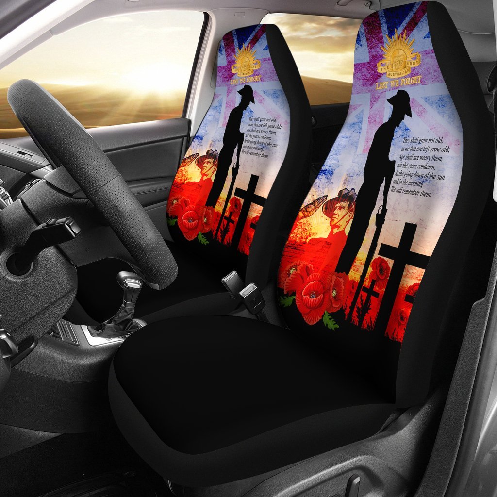 ANZAC Car Seat Covers - ANZAC 2020 Lest We Forget The Australian Army - Vibe Hoodie Shop