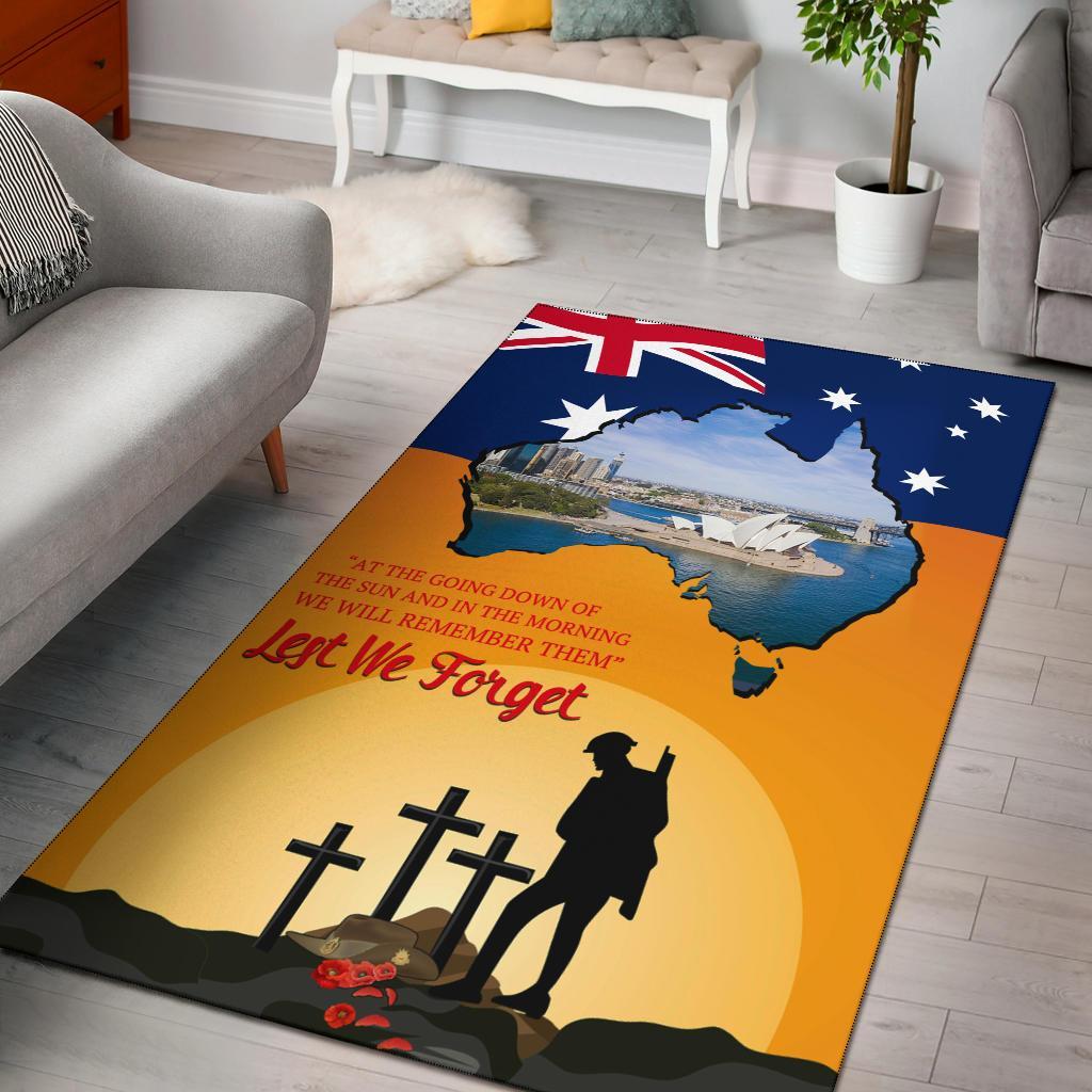 ANZAC Day Area Rug - Today's Peace Is Yesterday's Sacrifice - Vibe Hoodie Shop