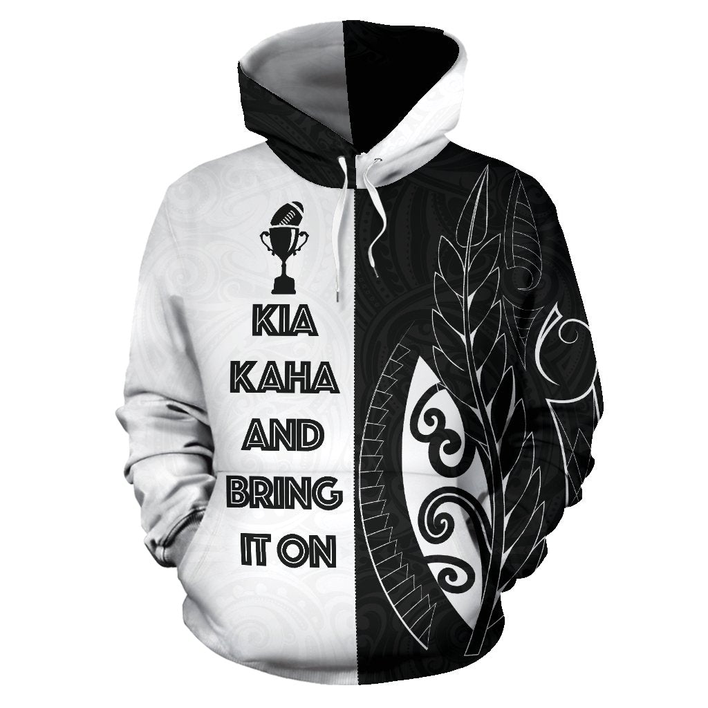 New Zealand Rugby Hoodie, Kia Kaha And Bring It On Pullover Hoodie - Vibe Hoodie Shop