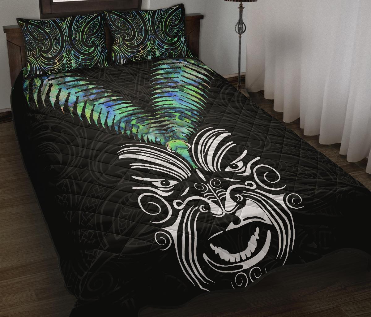 New Zealand Maori Moko Quilt Bed Set Paua Shell - Vibe Hoodie Shop