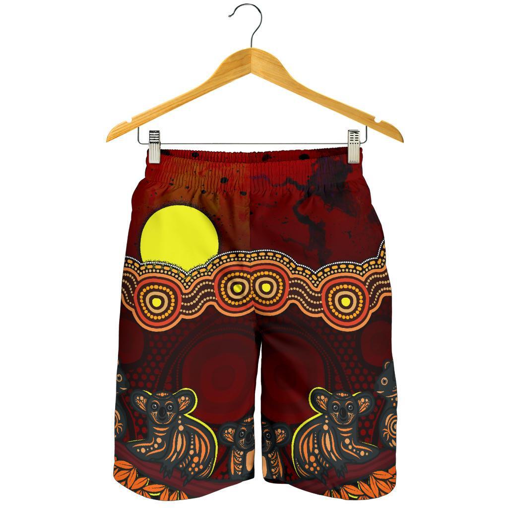 Aboriginal Men's Shorts - Australian Indigenous Koala - Vibe Hoodie Shop