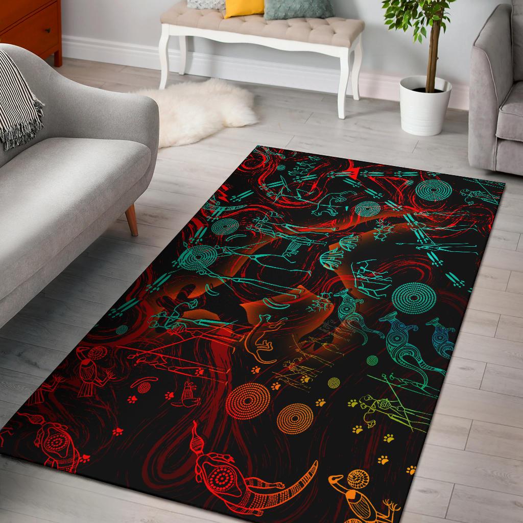 Area Rug, Kangaroo Adults Indigenous Art - Vibe Hoodie Shop