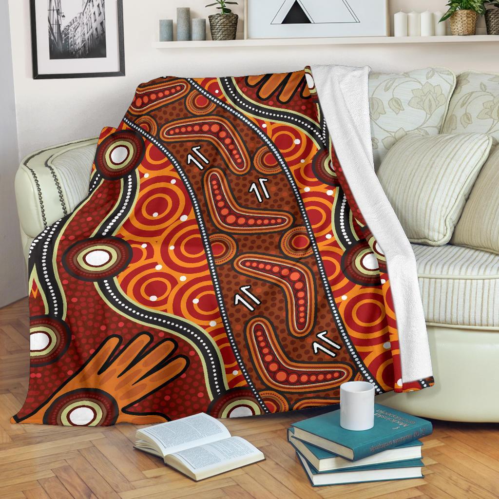 Aboriginal Preium Blanket - Indegenous Dot Painting Art - Vibe Hoodie Shop