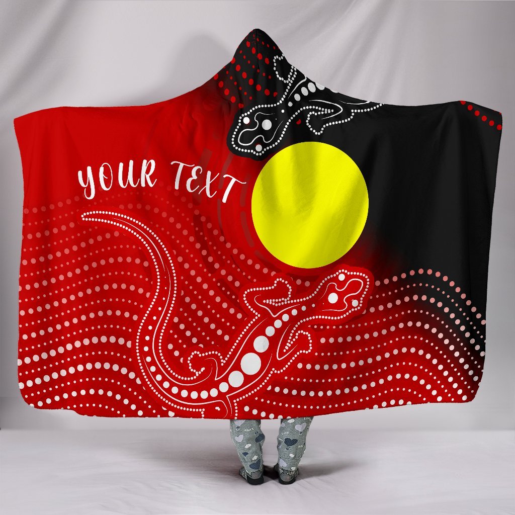 custom-aboriginal-hooded-blanket-two-indigenous-lizard
