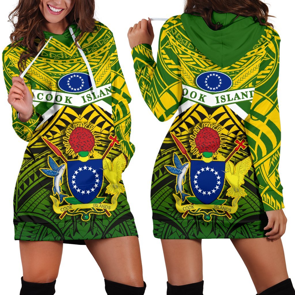 Cook Islands Rugby Hoodie Dress Spirit - Vibe Hoodie Shop