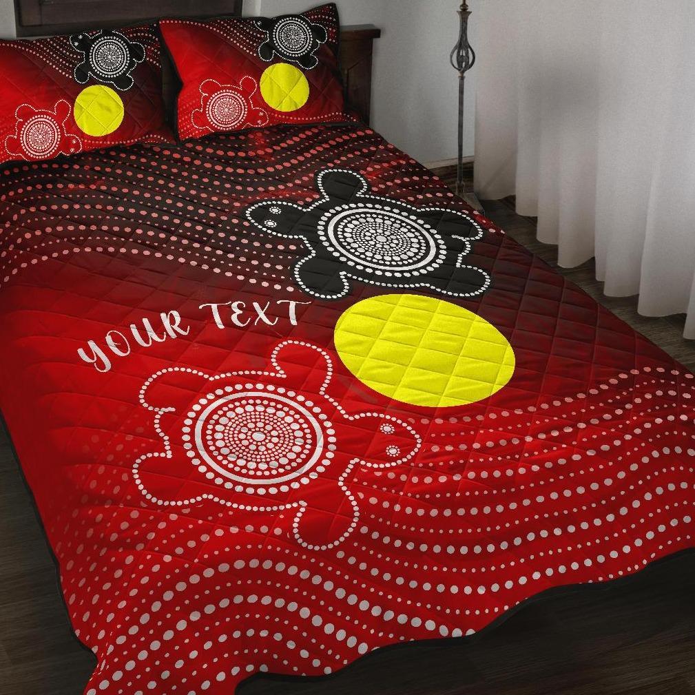 Custom Aboriginal Quilt Bed Set - Indigenous Circle Dot Painting Style - - Vibe Hoodie Shop